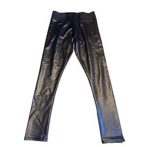 Hot kiss large faux black leather leggings pants biker